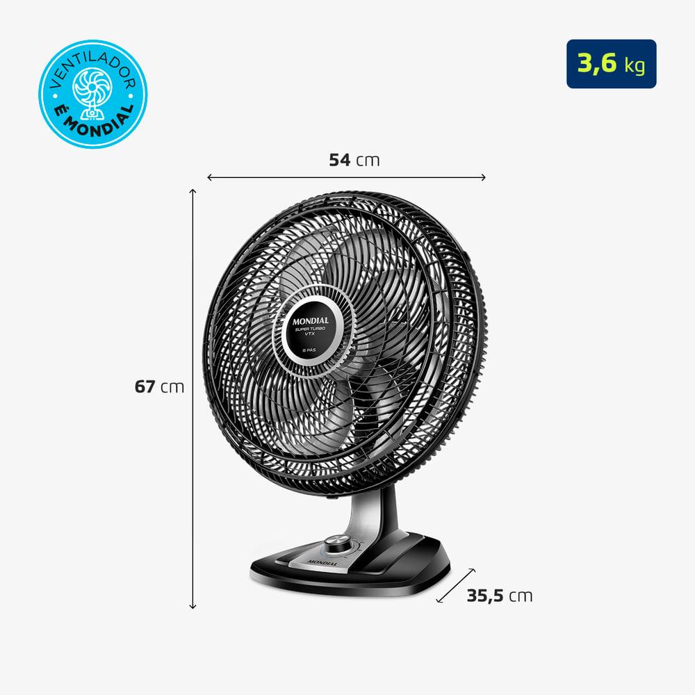 Ventilador de Mesa Mondial Turbo 8 Pás 50cm VTX-50-8P - 6
