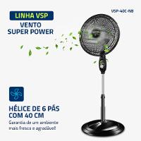 Ventilador Coluna 40cm Super Power Mondial Preto e Prata 140W VSP-40C-NB - 2