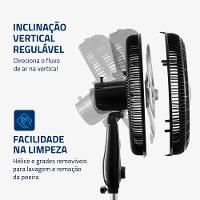 Ventilador Coluna 40cm Super Power Mondial Preto e Prata 140W VSP-40C-NB
