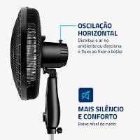 Ventilador Coluna 40cm Super Power Mondial Preto e Prata 140W VSP-40C-NB - 5