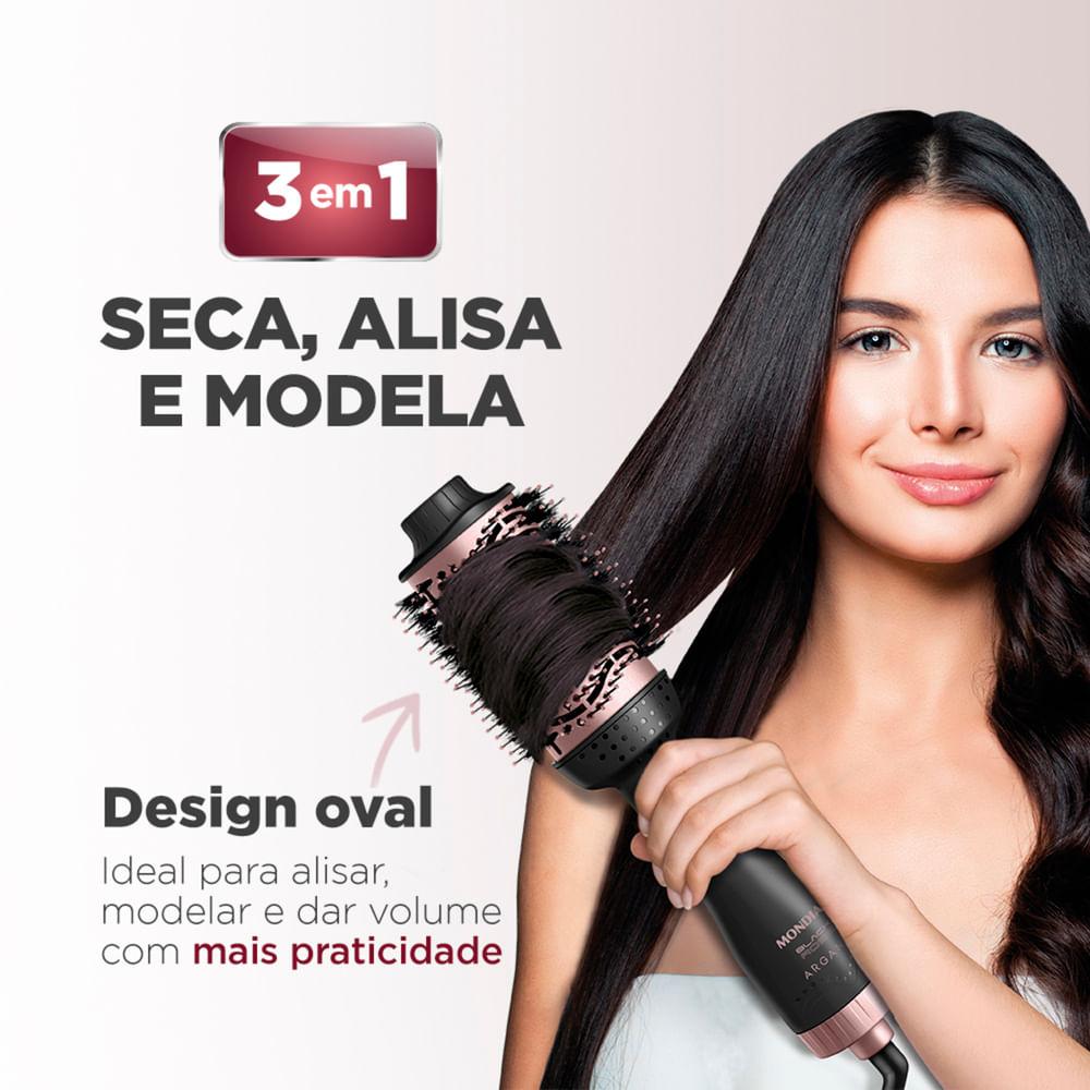 Escova Secadora Argan Mondial Preto e Golden Rose 1200W ES-14-BI - 3