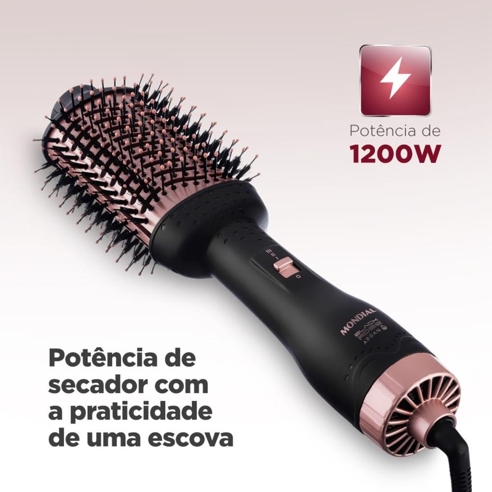 Escova Secadora Argan Mondial Preto e Golden Rose 1200W ES-14-BI - 4
