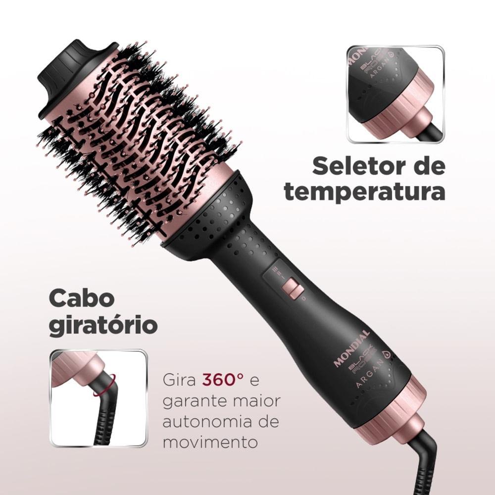 Escova Secadora Argan Mondial Preto e Golden Rose 1200W ES-14-BI - 6