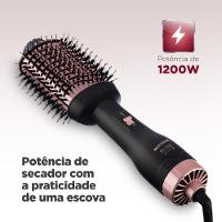 Escova Secadora Argan Mondial Preto e Golden Rose 1200W ES-14-BI