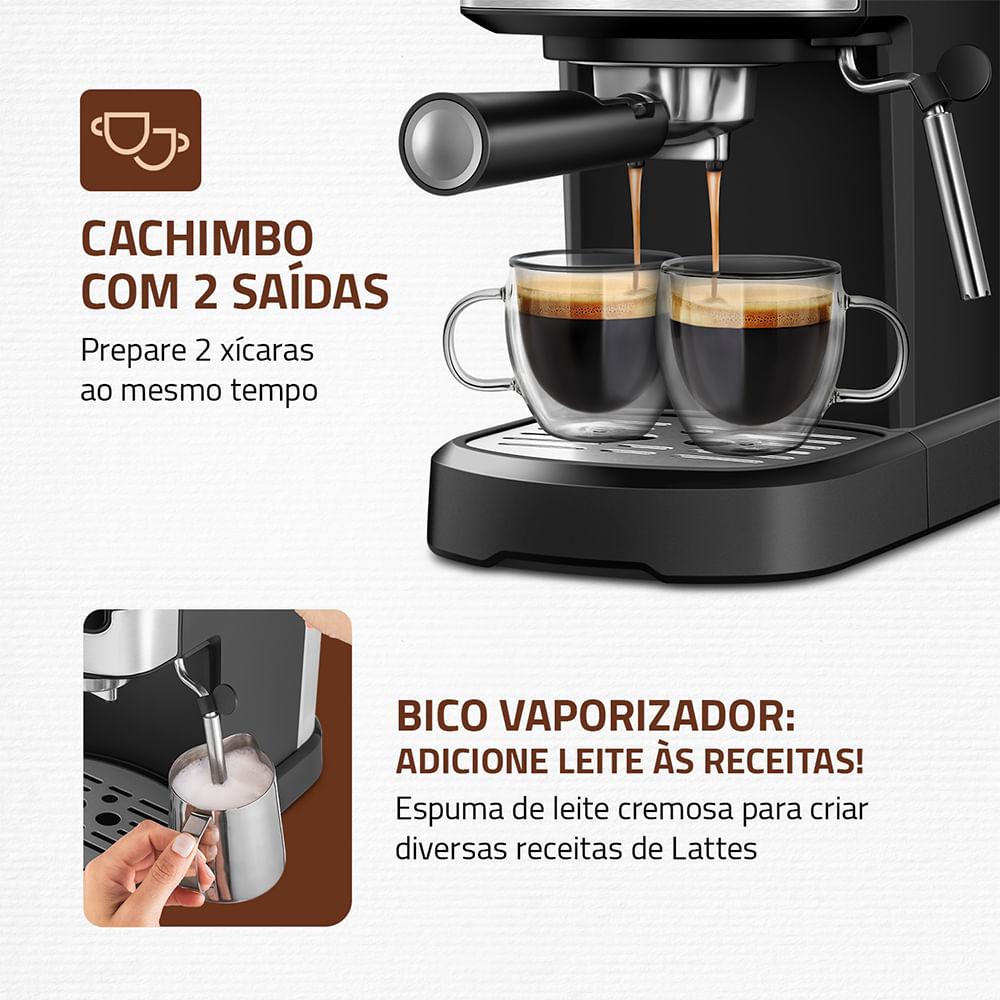Cafeteira Espresso Dolce Crema 20 Bar Mondial Preto e Inox 1200W C-20-EC - 3