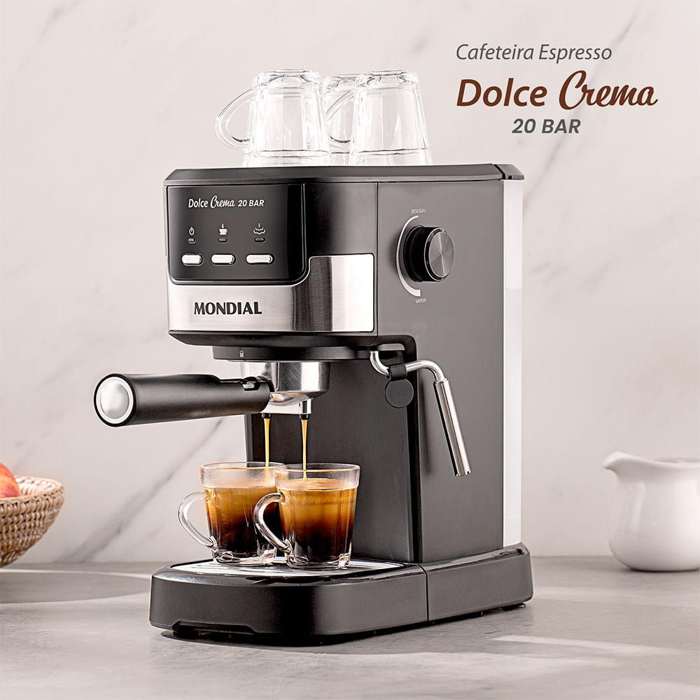 Cafeteira Espresso Dolce Crema 20 Bar Mondial Preto e Inox 1200W C-20-EC - 9