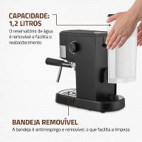 Cafeteira Espresso Dolce Crema 20 Bar Mondial Preto e Inox 1200W C-20-EC - 5