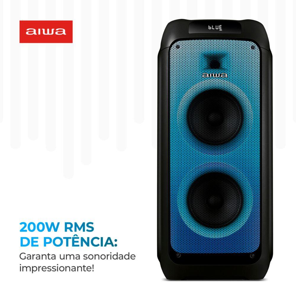Caixa de Som PartyBox AIWA PB-05 Bluetooth 20H RGB USB TWS Preto - 2