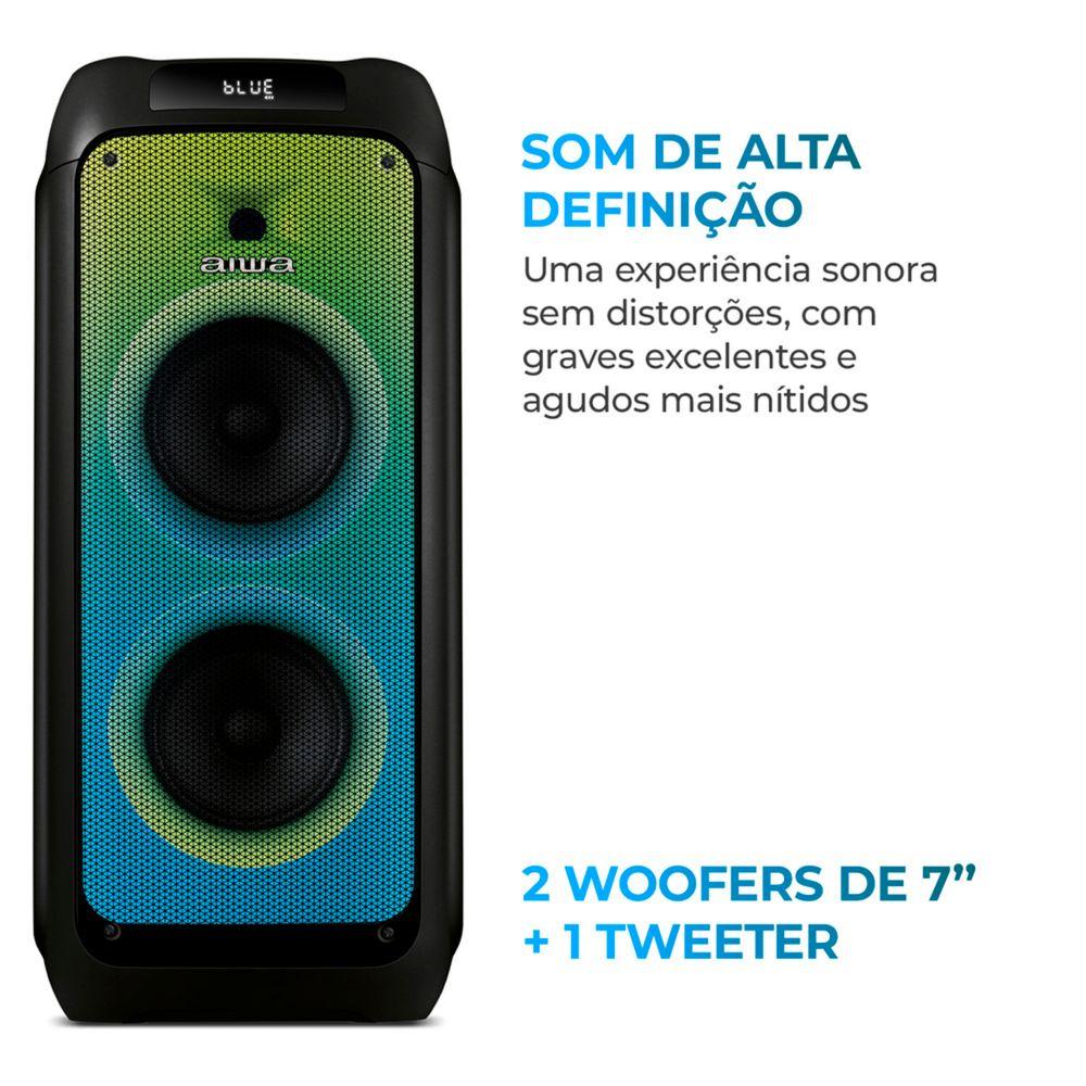 Caixa de Som PartyBox AIWA PB-05 Bluetooth 20H RGB USB TWS Preto - 3
