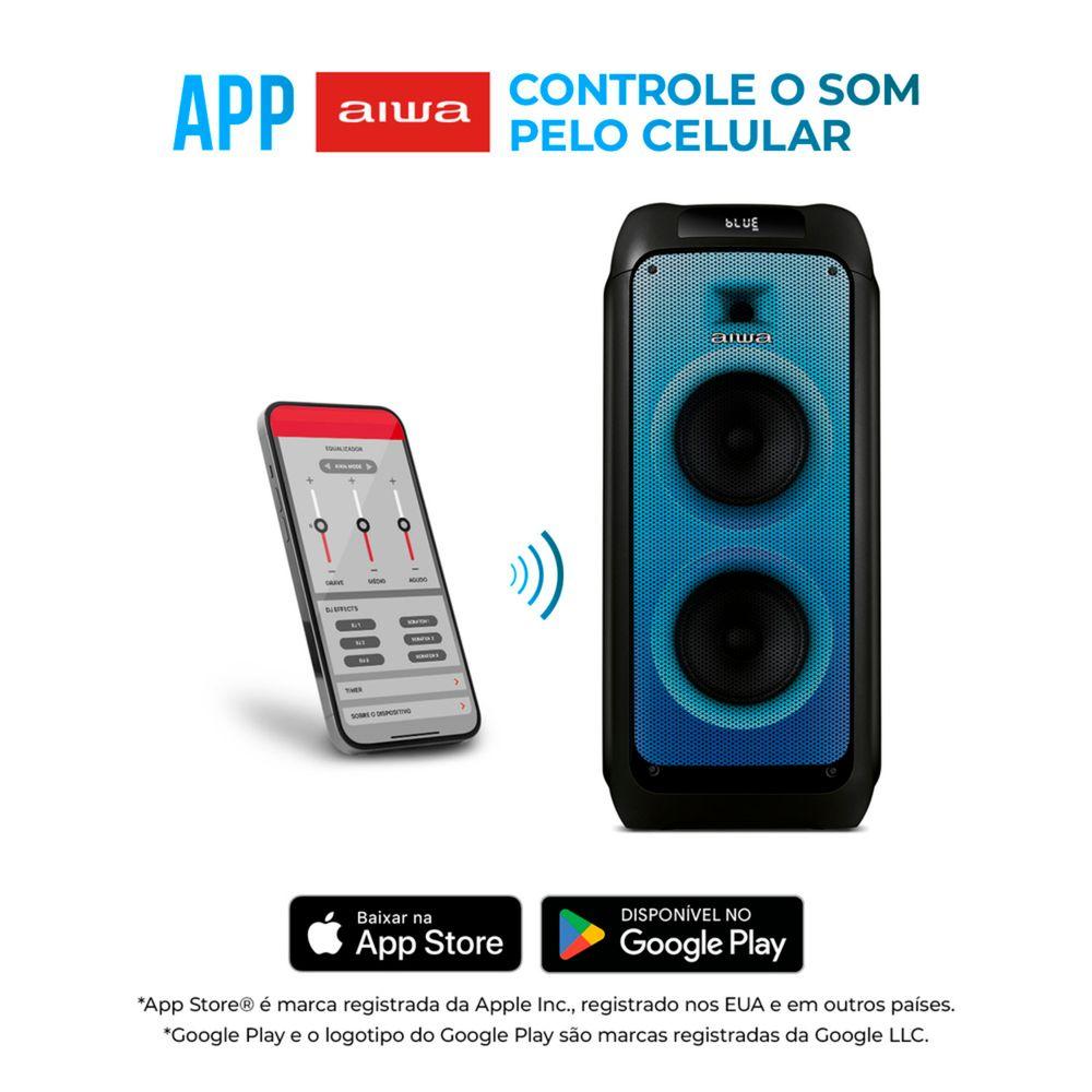 Caixa de Som PartyBox AIWA PB-05 Bluetooth 20H RGB USB TWS Preto - 5