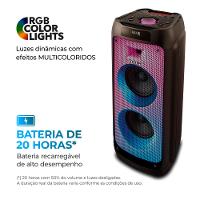 Caixa de Som PartyBox AIWA PB-05 Bluetooth 20H RGB USB TWS Preto