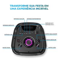 Caixa de Som PartyBox AIWA PB-05 Bluetooth 20H RGB USB TWS Preto - 8