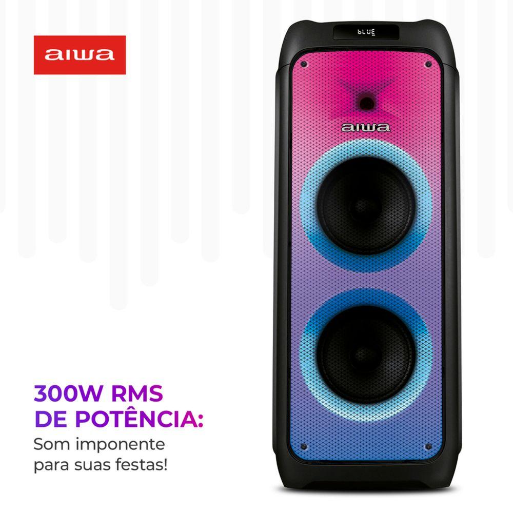 Caixa de Som PartyBox AIWA PB-06 Bluetooth 20H RGB USB TWS Preto - 2