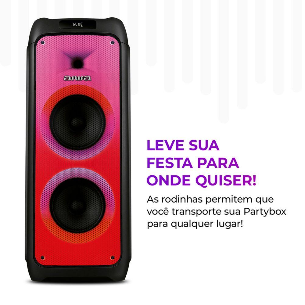Caixa de Som PartyBox AIWA PB-06 Bluetooth 20H RGB USB TWS Preto - 9