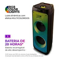 Caixa de Som PartyBox AIWA PB-06 Bluetooth 20H RGB USB TWS Preto