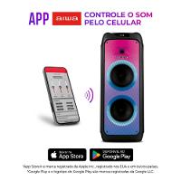 Caixa de Som PartyBox AIWA PB-06 Bluetooth 20H RGB USB TWS Preto - 5
