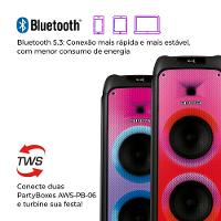 Caixa de Som PartyBox AIWA PB-06 Bluetooth 20H RGB USB TWS Preto - 6