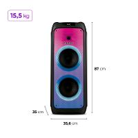 Caixa de Som PartyBox AIWA PB-06 Bluetooth 20H RGB USB TWS Preto - 10