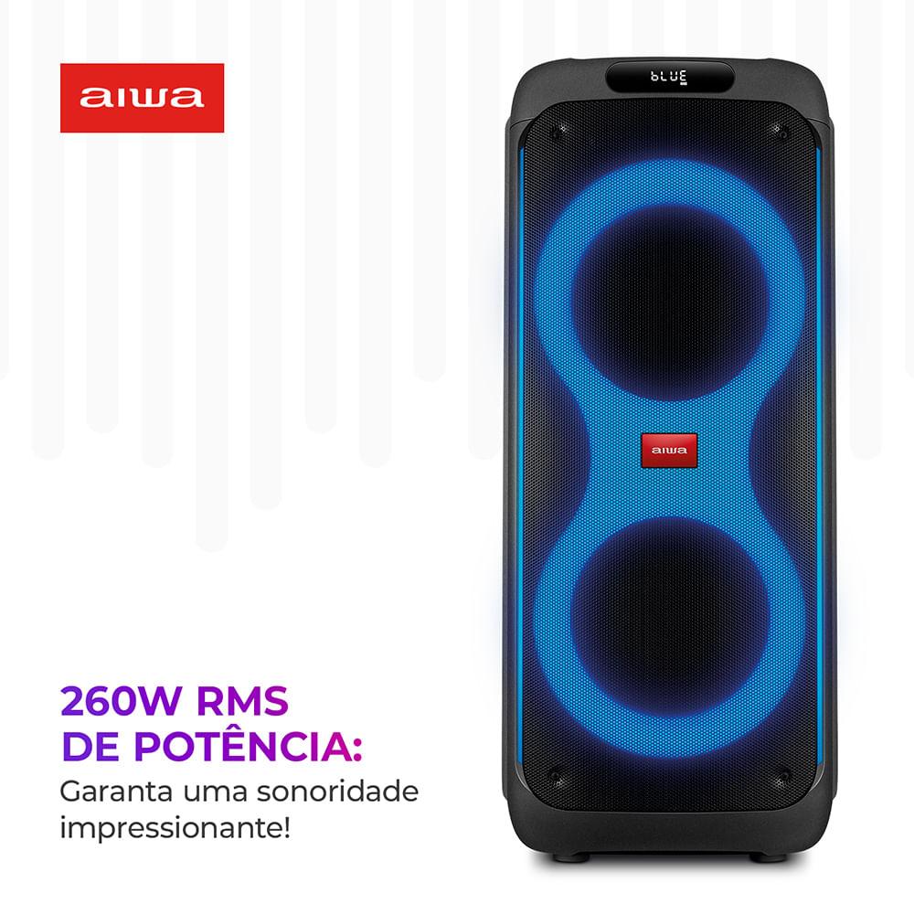 Caixa de Som PartyBox AIWA PB-04 Bluetooth 18H RGB USB TWS Preto - 2