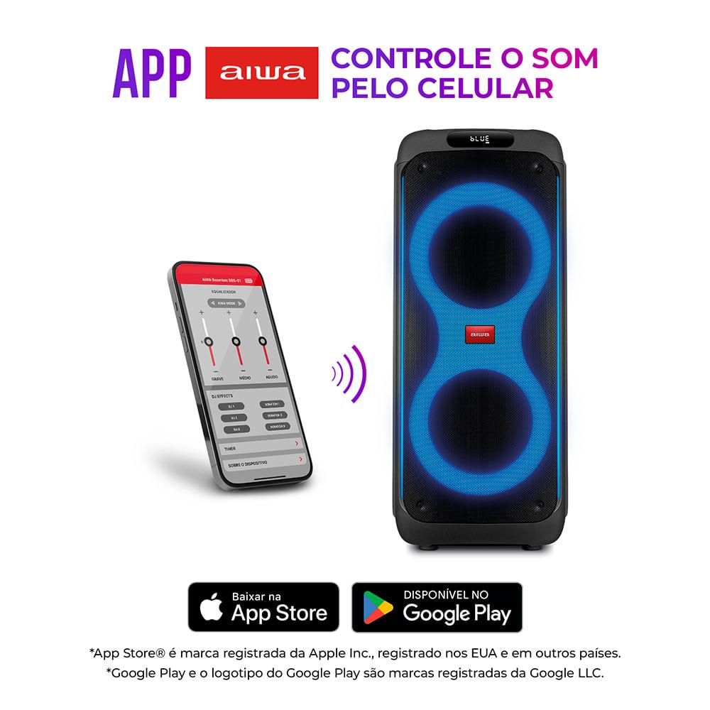 Caixa de Som PartyBox AIWA PB-04 Bluetooth 18H RGB USB TWS Preto - 4