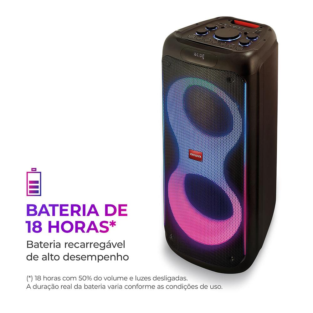 Caixa de Som PartyBox AIWA PB-04 Bluetooth 18H RGB USB TWS Preto - 5
