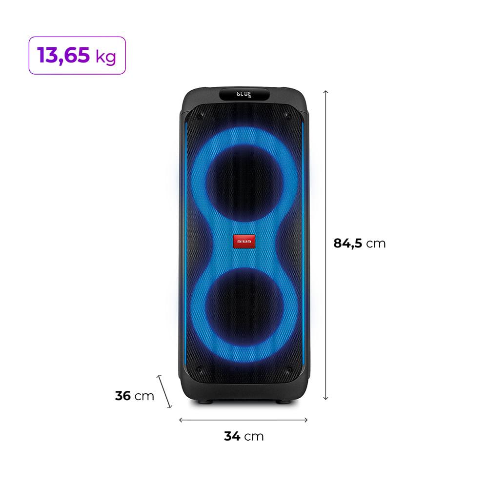 Caixa de Som PartyBox AIWA PB-04 Bluetooth 18H RGB USB TWS Preto - 10