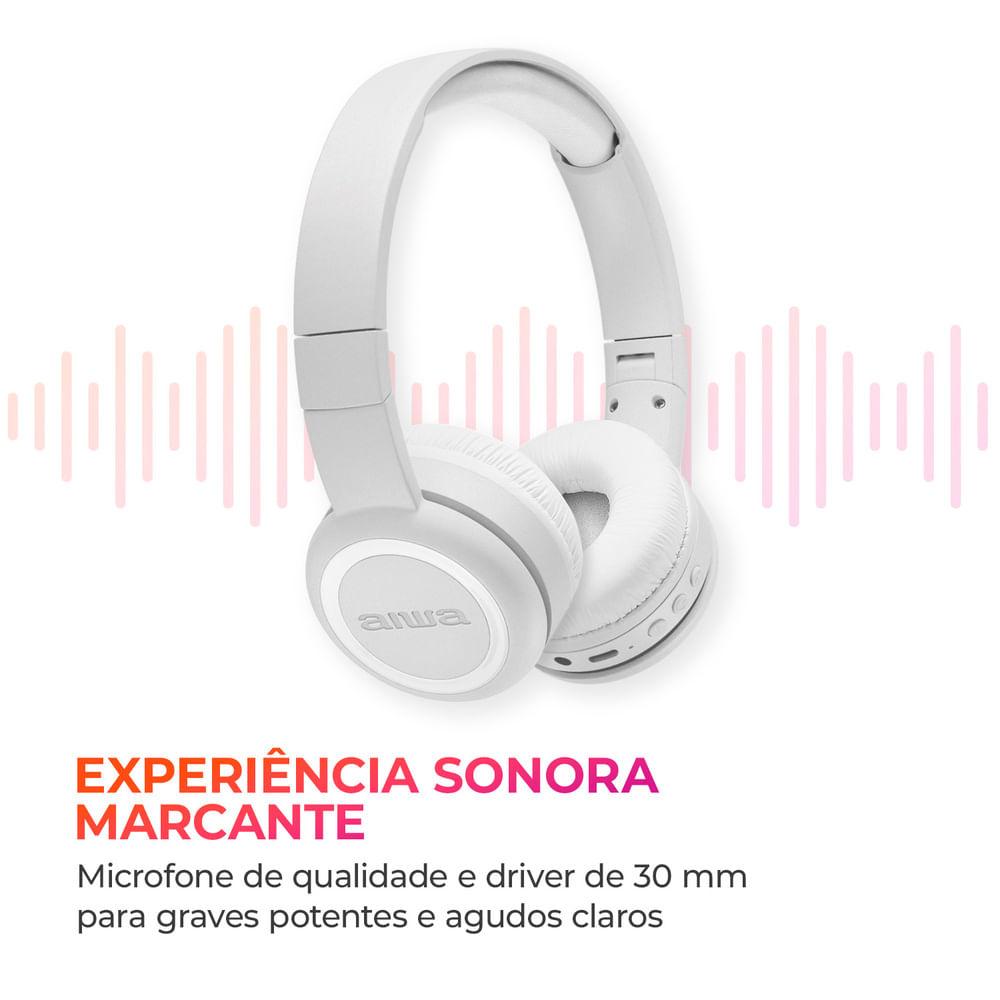 Fone de Ouvido Headphone AIWA HP-03-W Bluetooth Drive 30mm - 3