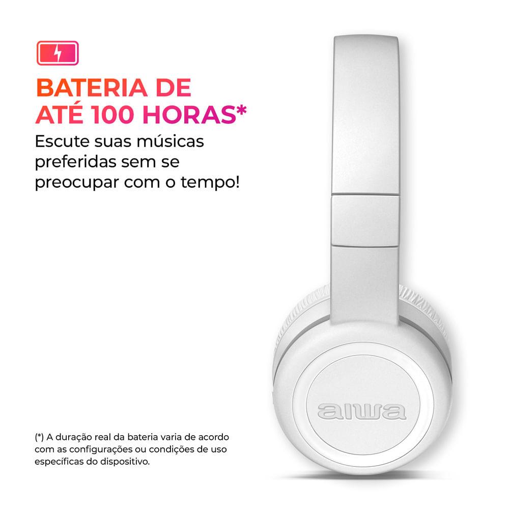 Fone de Ouvido Headphone AIWA HP-03-W Bluetooth Drive 30mm - 4
