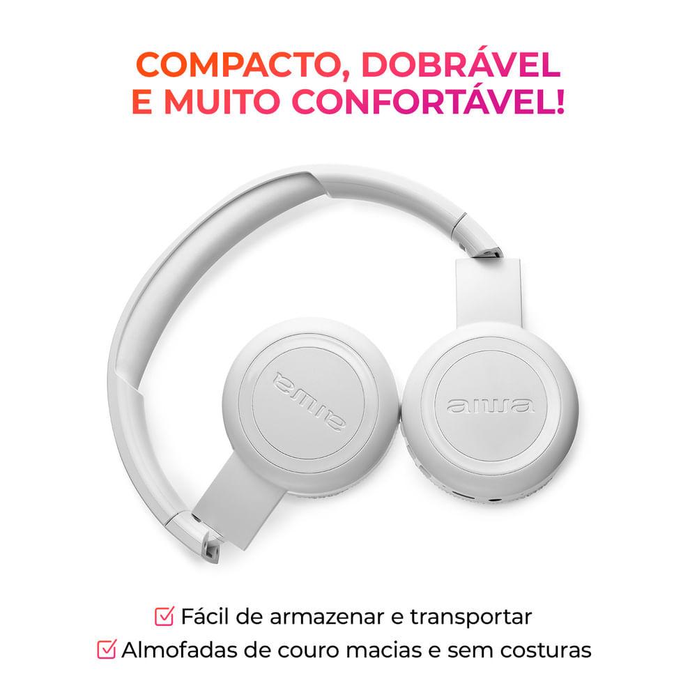 Fone de Ouvido Headphone AIWA HP-03-W Bluetooth Drive 30mm - 7