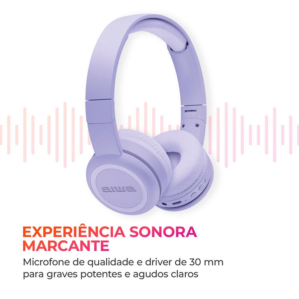 Fone de Ouvido Headphone AIWA HP-03-P Bluetooth Drive 30mm - 3