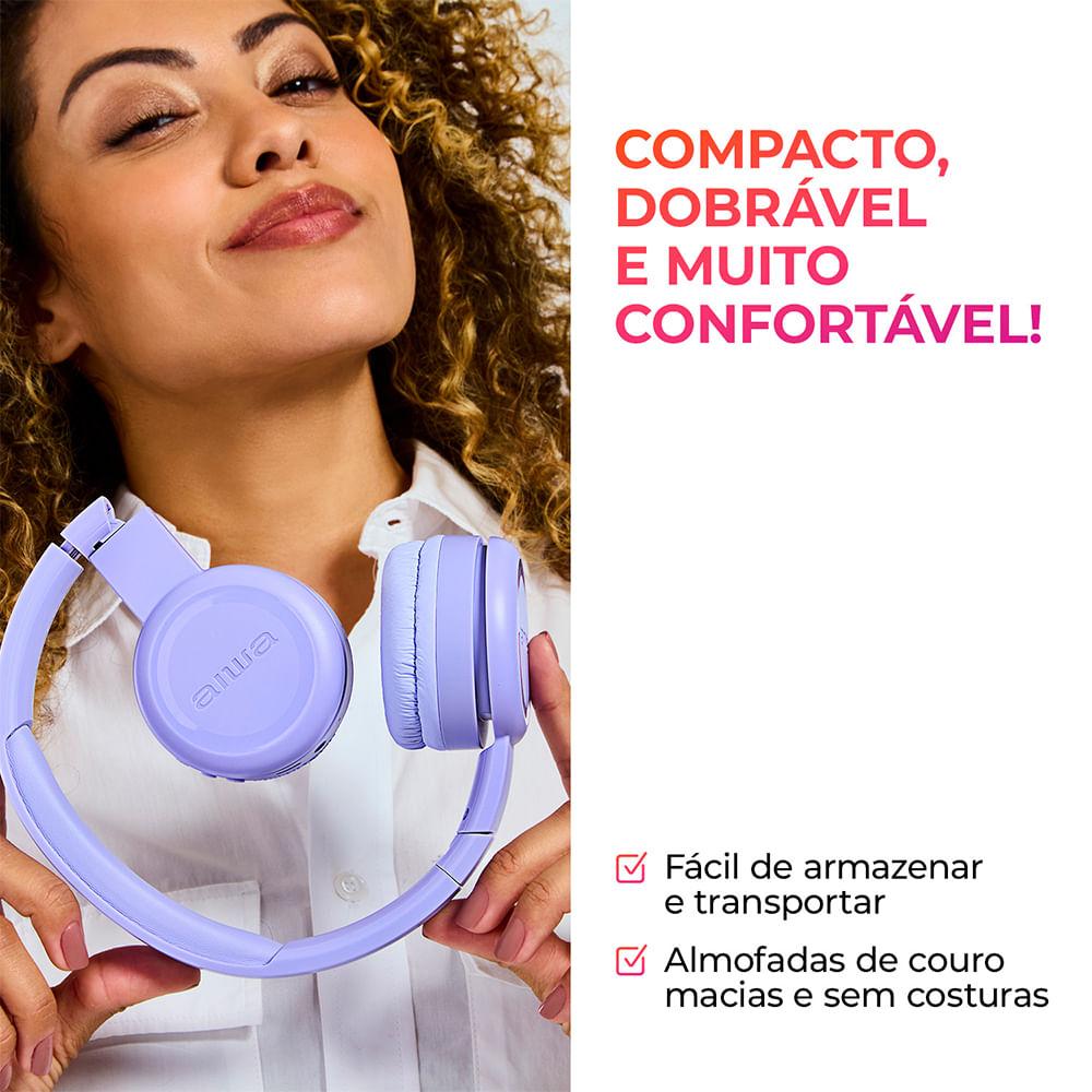 Fone de Ouvido Headphone AIWA HP-03-P Bluetooth Drive 30mm - 7