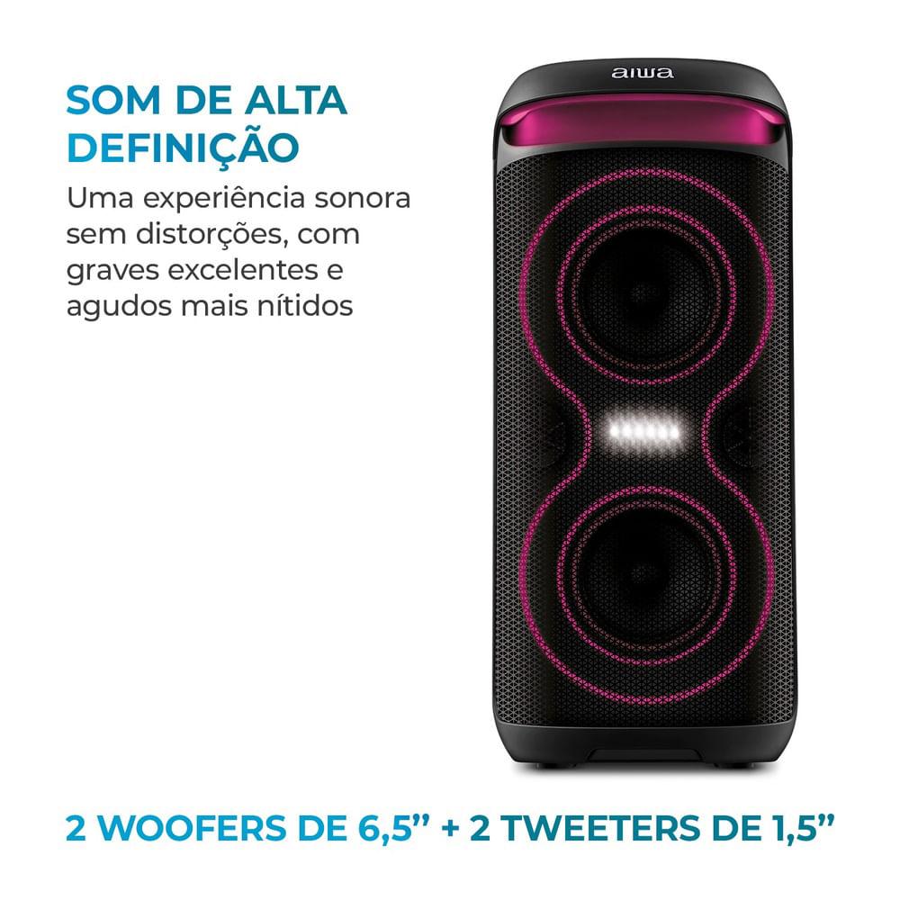 Caixa de Som PartyBox AIWA PB-08 Bluetooth 8H RGB USB TWS Preto - 4