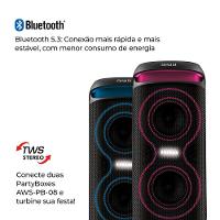Caixa de Som PartyBox AIWA PB-08 Bluetooth 8H RGB USB TWS Preto - 8