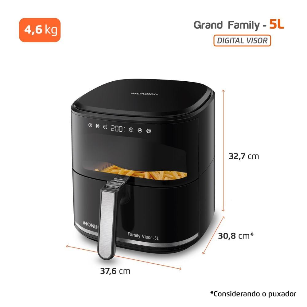 Fritadeira Sem Óleo Air Fryer Digital 5L  Mondial  Preto  2000W- AF-50-DV - 9