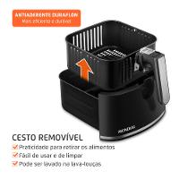 Fritadeira Sem Óleo Air Fryer Digital 5L  Mondial  Preto  2000W- AF-50-DV - 3
