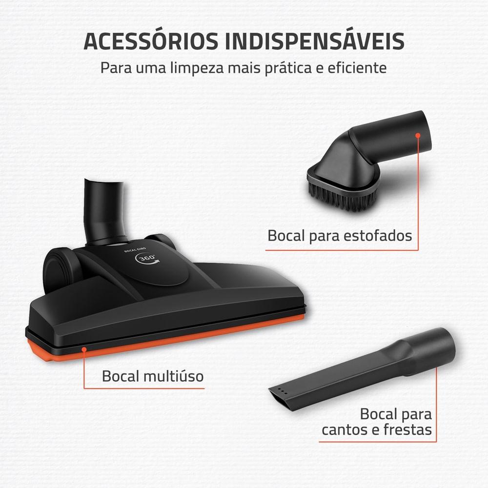 Aspirador de Pó Turbo Cycle  Mondial  Preto e Laranja  1500W- AP-40-B - 7
