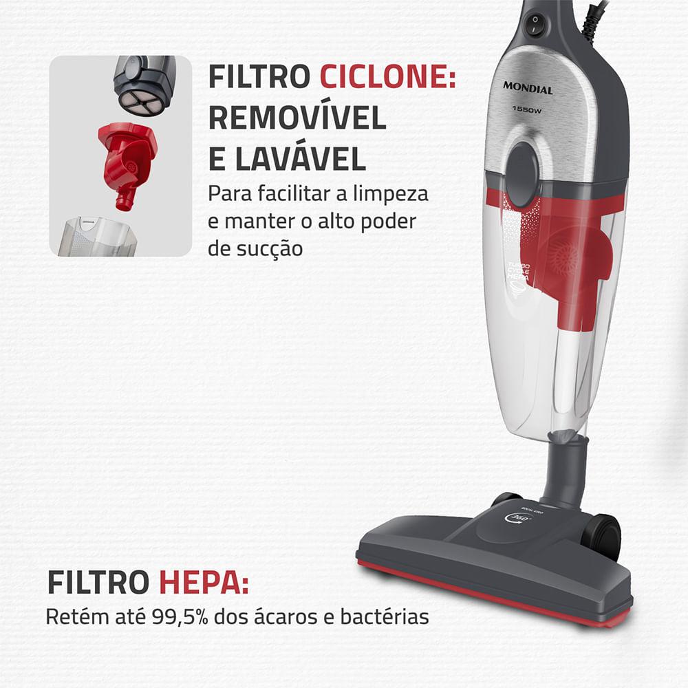 Aspirador de Pó Turbo Cycle Hepa Mondial 1550W - AP-41-GI - 4