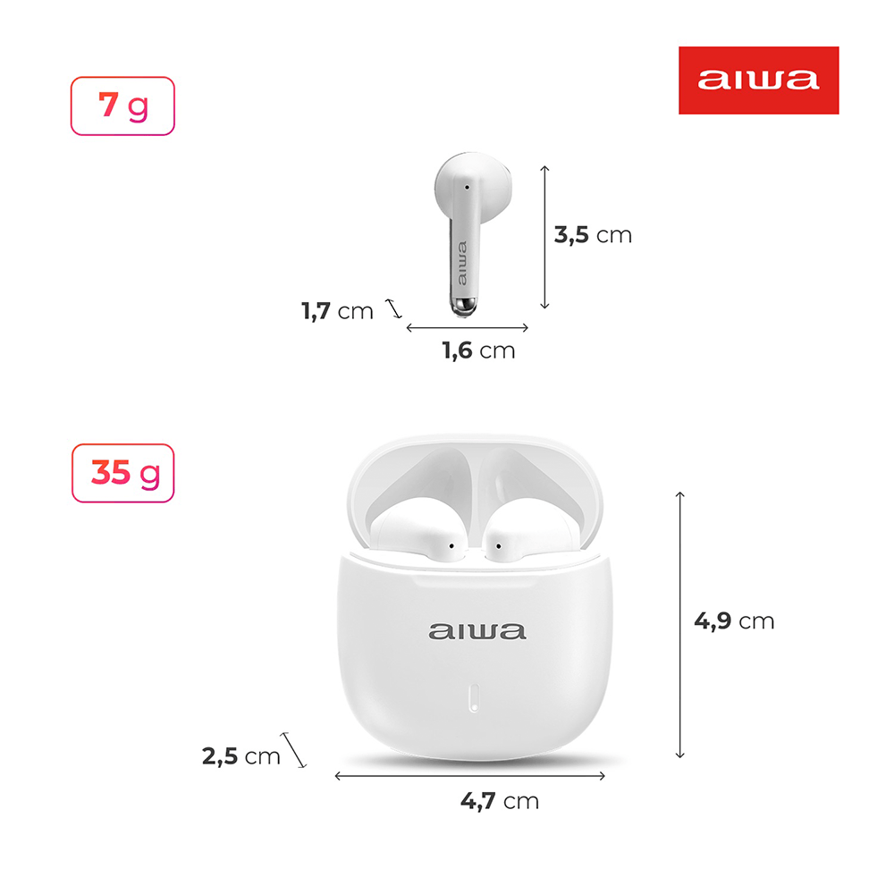 Fone de Ouvido Earbud Aiwa EB-05-W Bluetooth ENC APP - 9