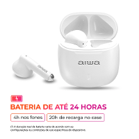 Fone de Ouvido Earbud Aiwa EB-05-W Bluetooth ENC APP