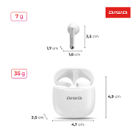 Fone de Ouvido Earbud Aiwa EB-05-W Bluetooth ENC APP - 9