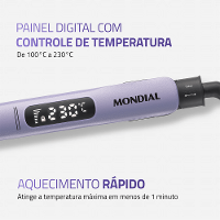 Prancha Alisadora Space Shine Mondial Lilás 50W Bivolt - P-26