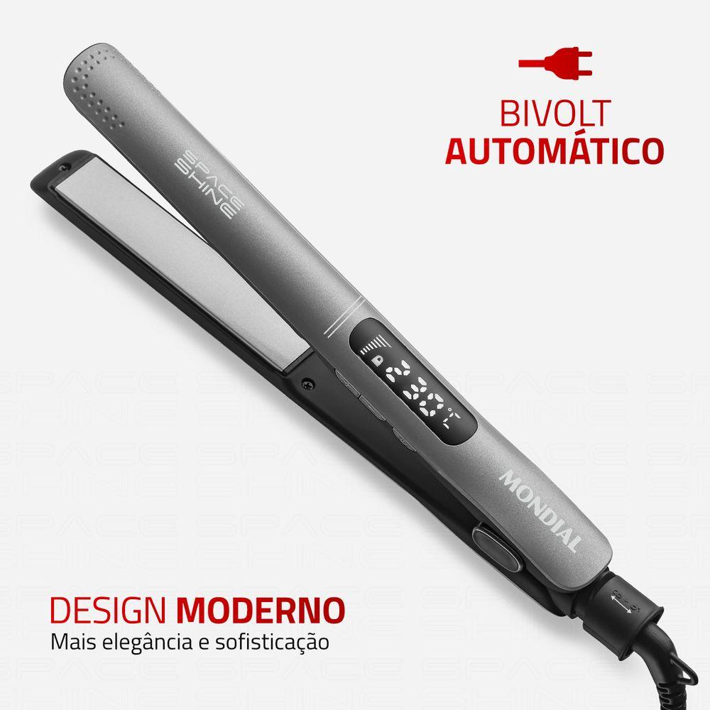 Prancha Alisadora Space Shine Mondial Grafite 50W Bivolt - P-25 - 3