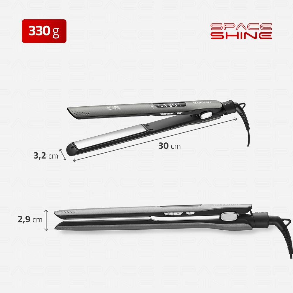 Prancha Alisadora Space Shine Mondial Grafite 50W Bivolt - P-25 - 4