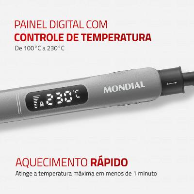 Prancha Alisadora Space Shine Mondial Grafite 50W Bivolt - P-25