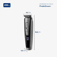 Aparador de Pelos PraticGroom Mondial Preto 6W Bivolt - BG-09 - 7