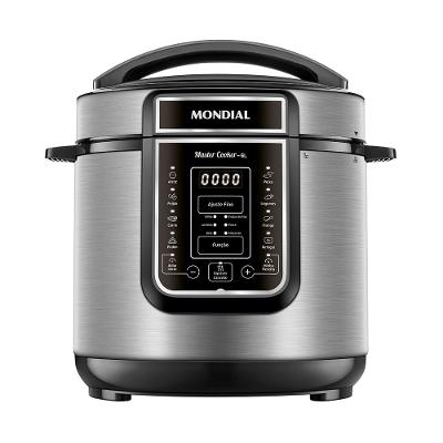 Panela de Pressão Elétrica Digital 6L Mondial Preto e Inox - PE-60-6L-I