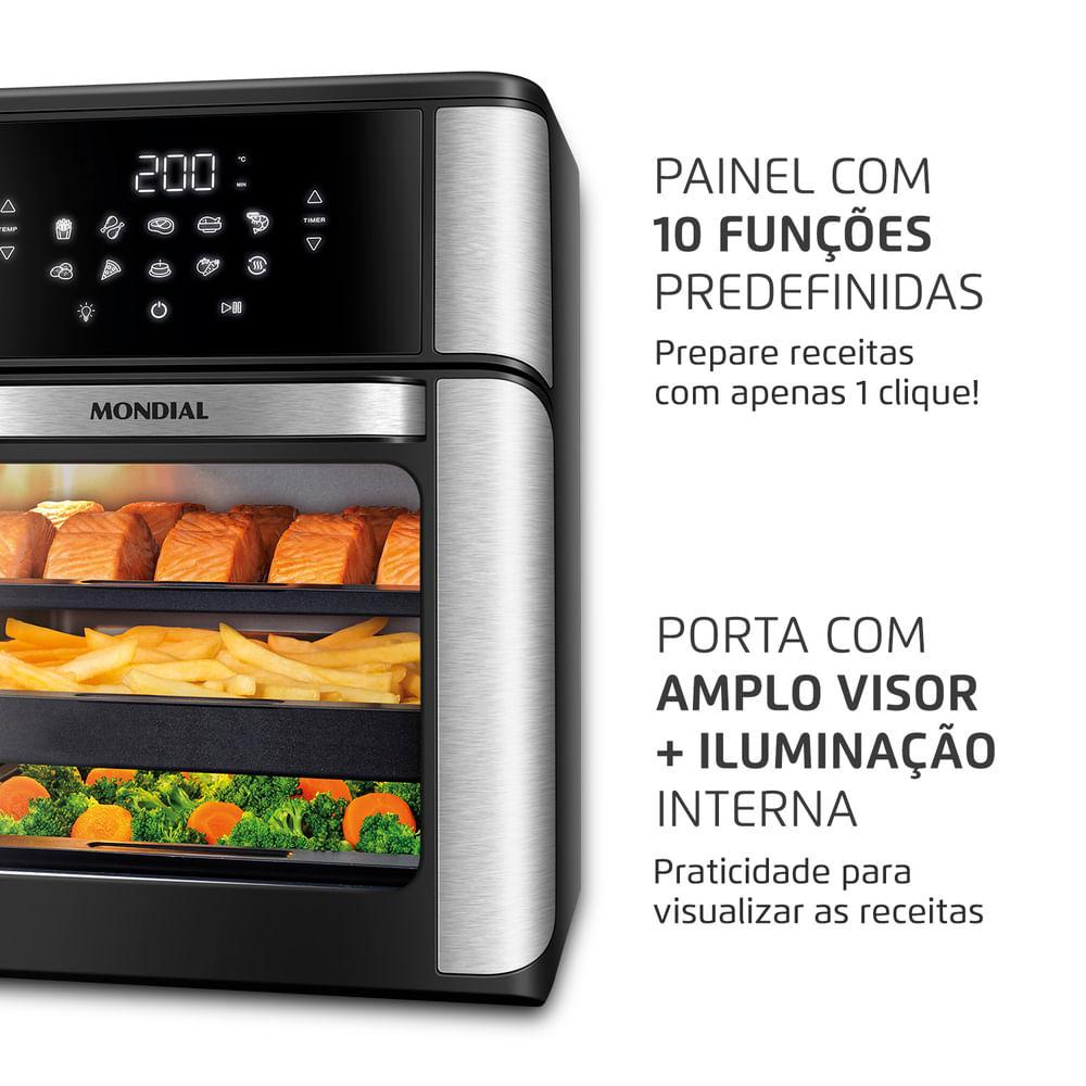 Fritadeira Elétrica Forno Oven 12L Mondial AFON-12L-BI-BC - 7