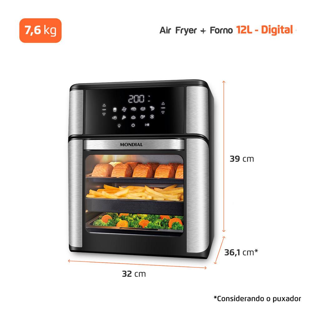 Fritadeira Elétrica Forno Oven 12L Mondial AFON-12L-BI-BC - 9