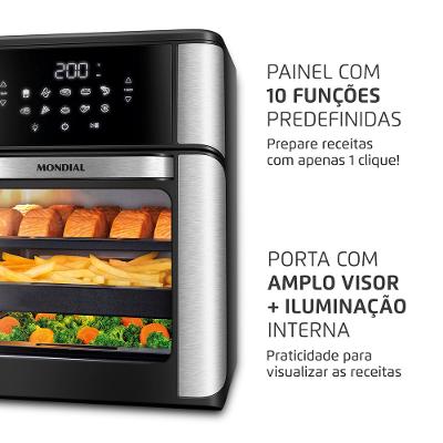 Fritadeira Elétrica Forno Oven 12L Mondial AFON-12L-BI-BC
