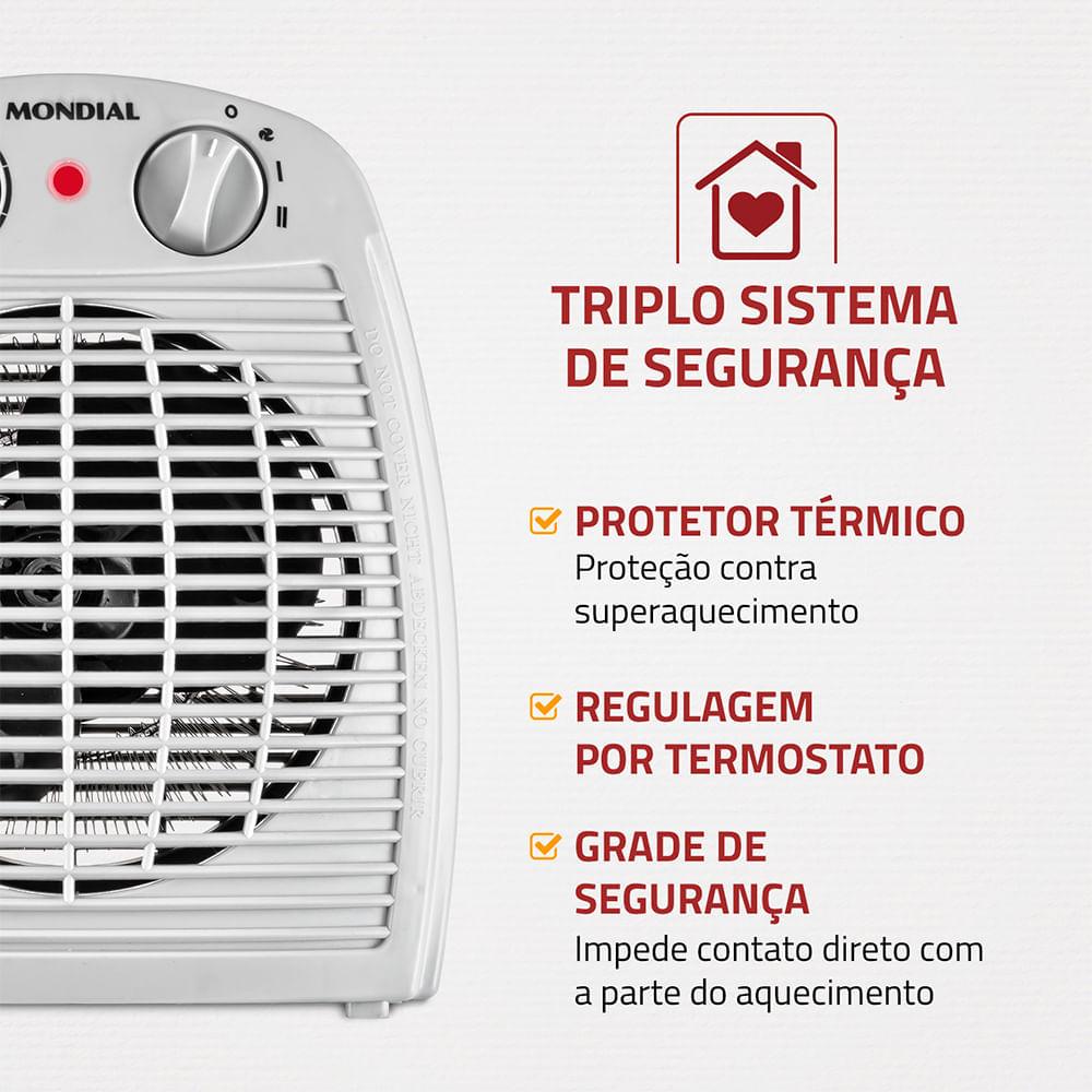 Aquecedor A Ar Mondial Cinza e Branco 2000W A-08 - 3